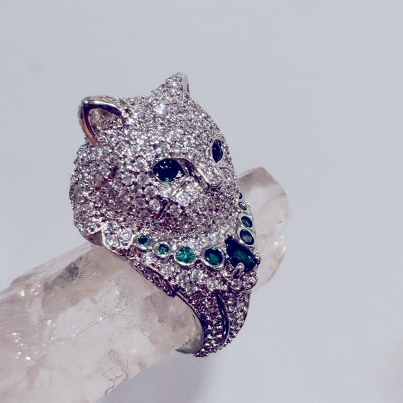 adjustable exquisite cat head ring 18k gold plated - Picture 2 of 5